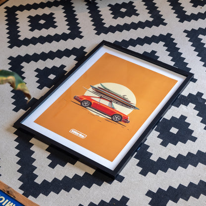 Porsche 911 'Surf on!' Poster